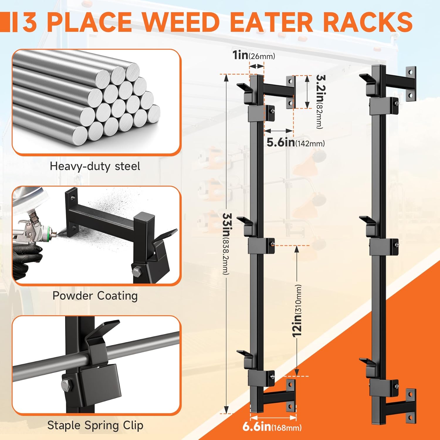 weed eater rack for enclosed trailer,landscape trimmer racks,weed eater rack&hanger for trailers,trailers rack for lawn equipment,weed wacker holder-enclosed trailer accessories