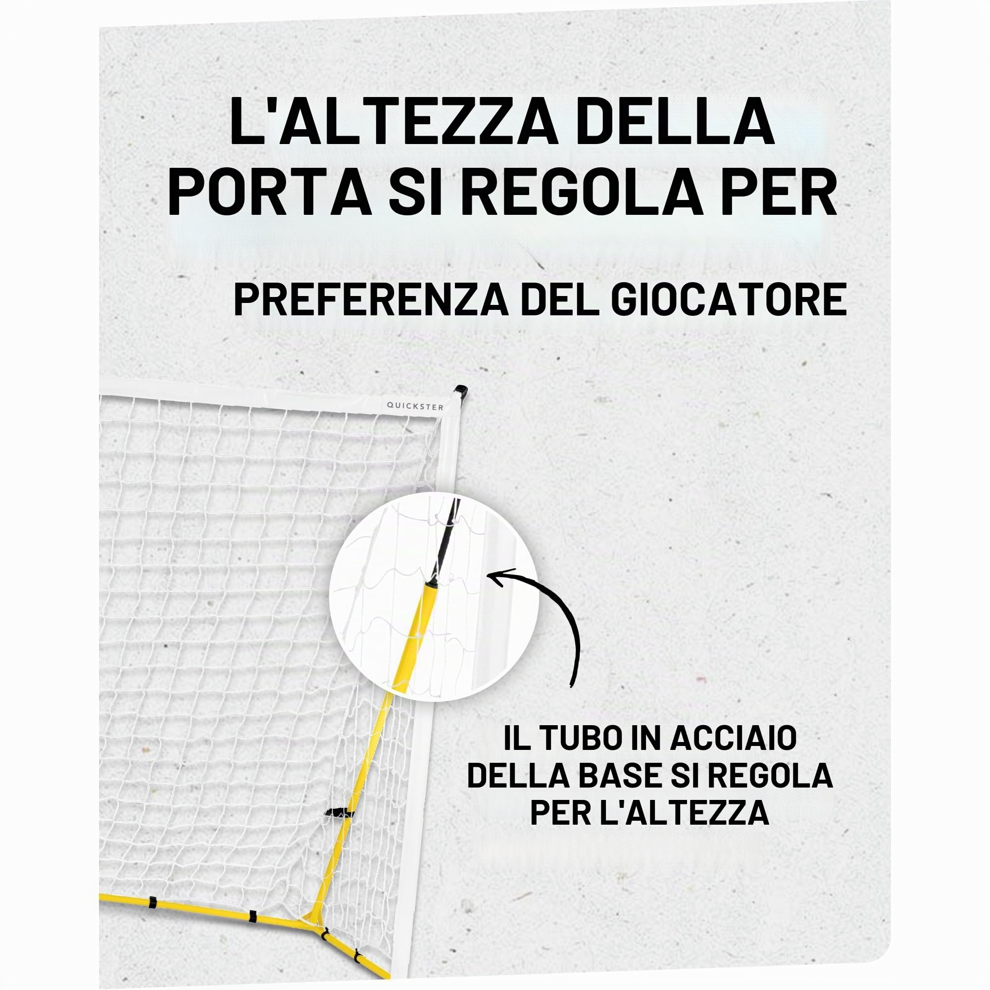 SKLZ Quickster Porta da Calcio Portatile per Cortile e Campo, Telaio Resistente e Rete a 2 Strati, Pali Regolabili con Chiusura a Scatto, Pali in Metallo, Custodia per Il Trasporto con Manico