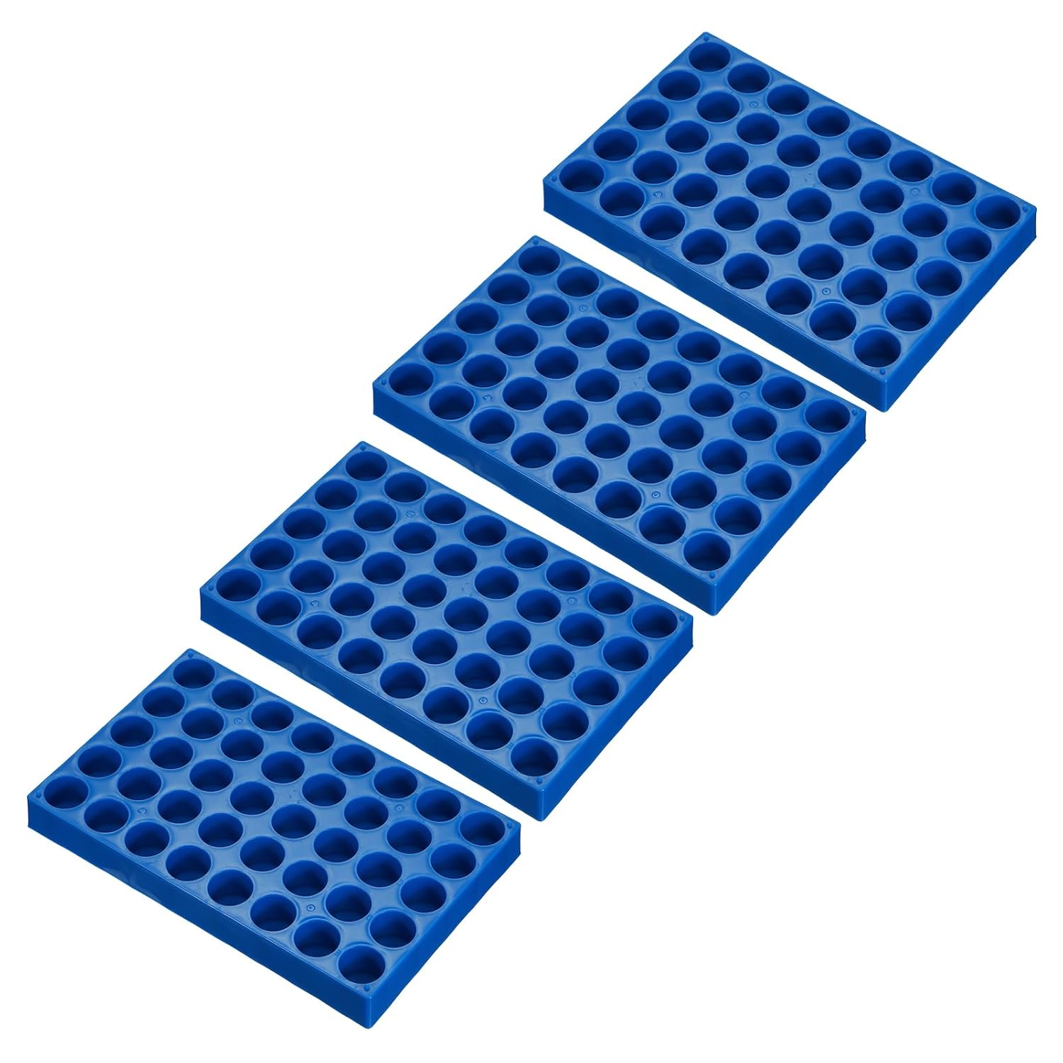 PATIKIL Vial Rack for 20ml Autosampler Vials, 4 Pack Vial Tray Holder 40-Well Stackable Test Tube Rack Vial Holder for Microcentrifuge Tubes, Blue