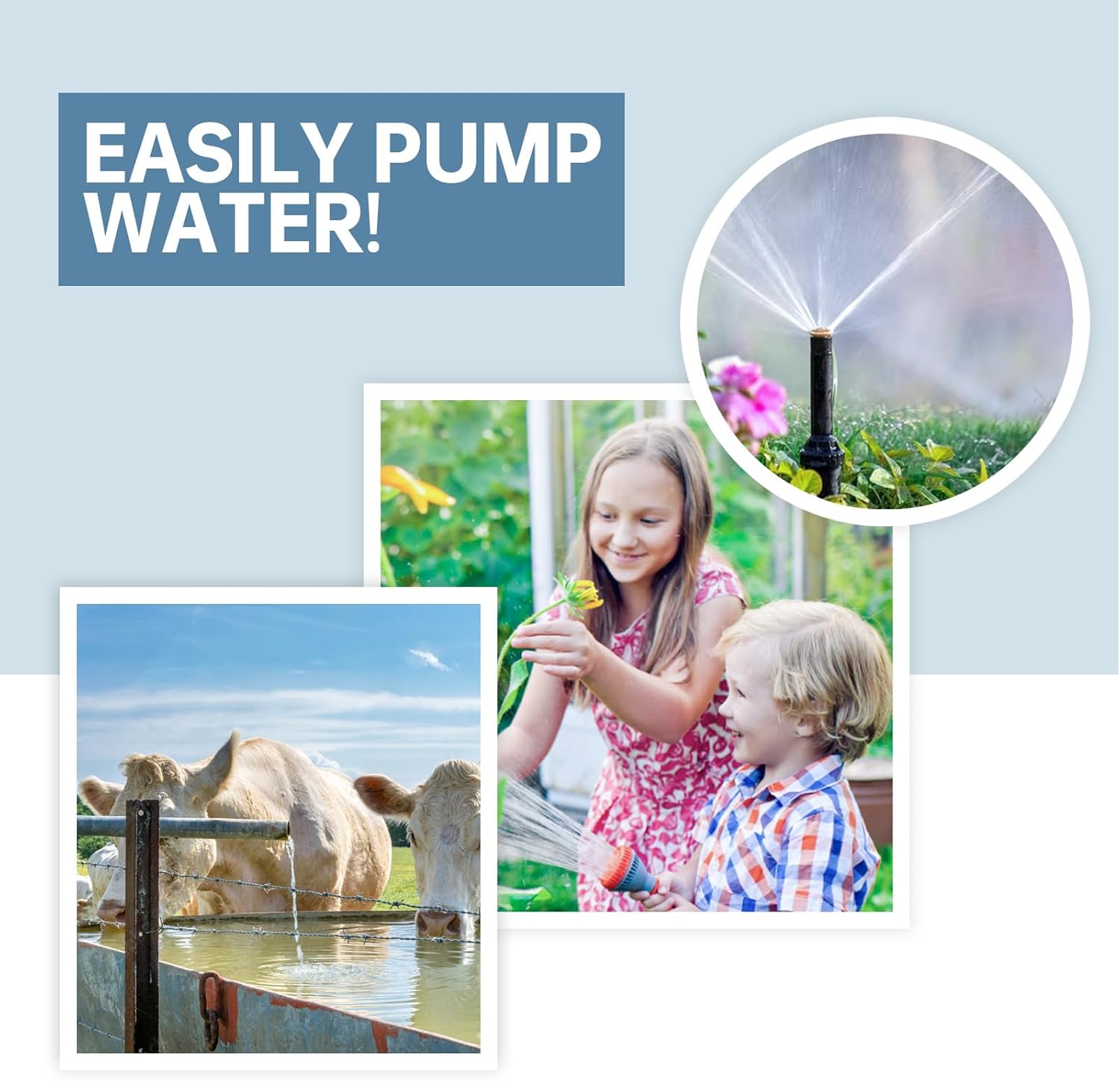 Solar Well Pump Kit with Timing Function, Submersible Pump, Four Solar Panels with Fixed Bracket, Thickened Waterproof Box with Upgraded Controller, Battery, and Timer for Well and Irrigation
