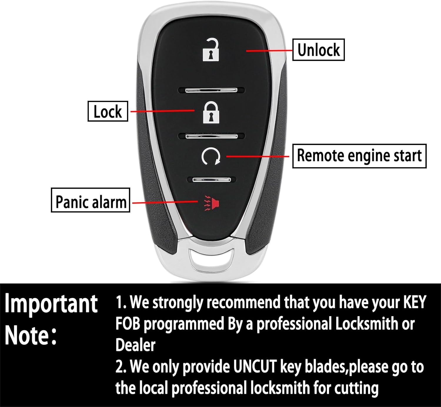 2PCS Smart Key Fob Replacement for Chevrolet Blazer Traverse 2018-2024 Chevy Bolt Trailblazer 2021 2022 2023 Keyless Entry Remote HYQ4ES