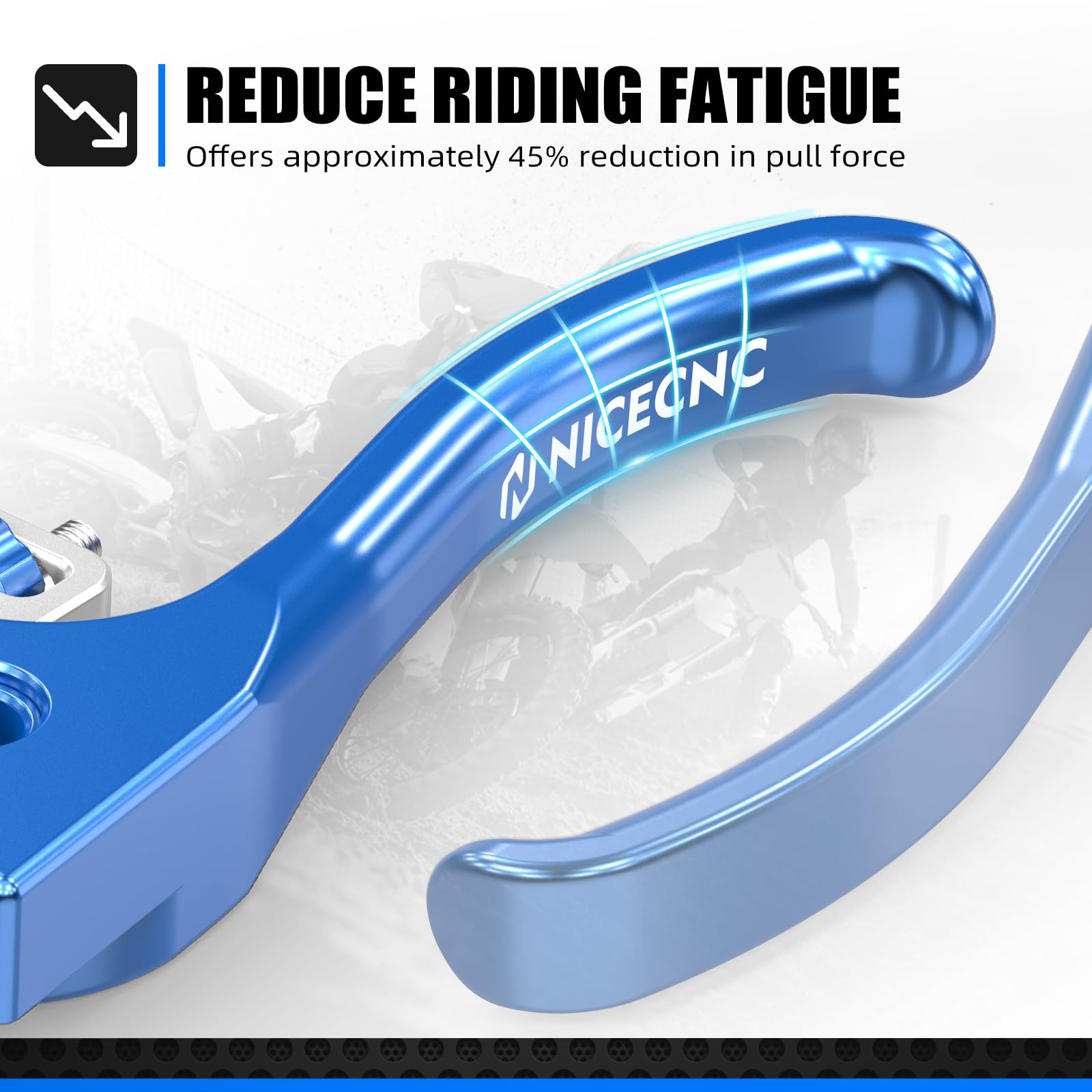 NICECNC Leva Frizione Corta Compatibile con SE 125 R 2018-2025, SE 250 R Factory 2015-2025, SE 300 R 2015-2025, Blu