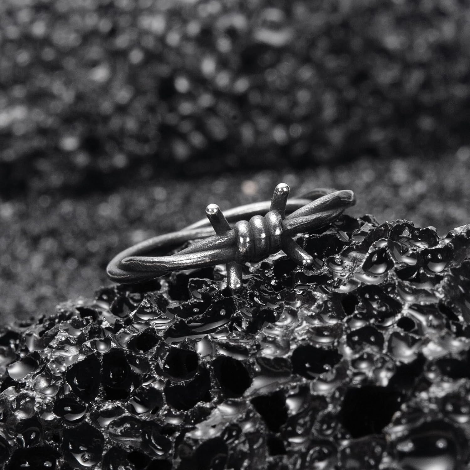 Barbed Wire Rings for Men Women Stainless Steel Gothic Punk Ring Jewelry Fashion Statement Emo Rings Size 7/8/9/10/11/12/13 - Image 3