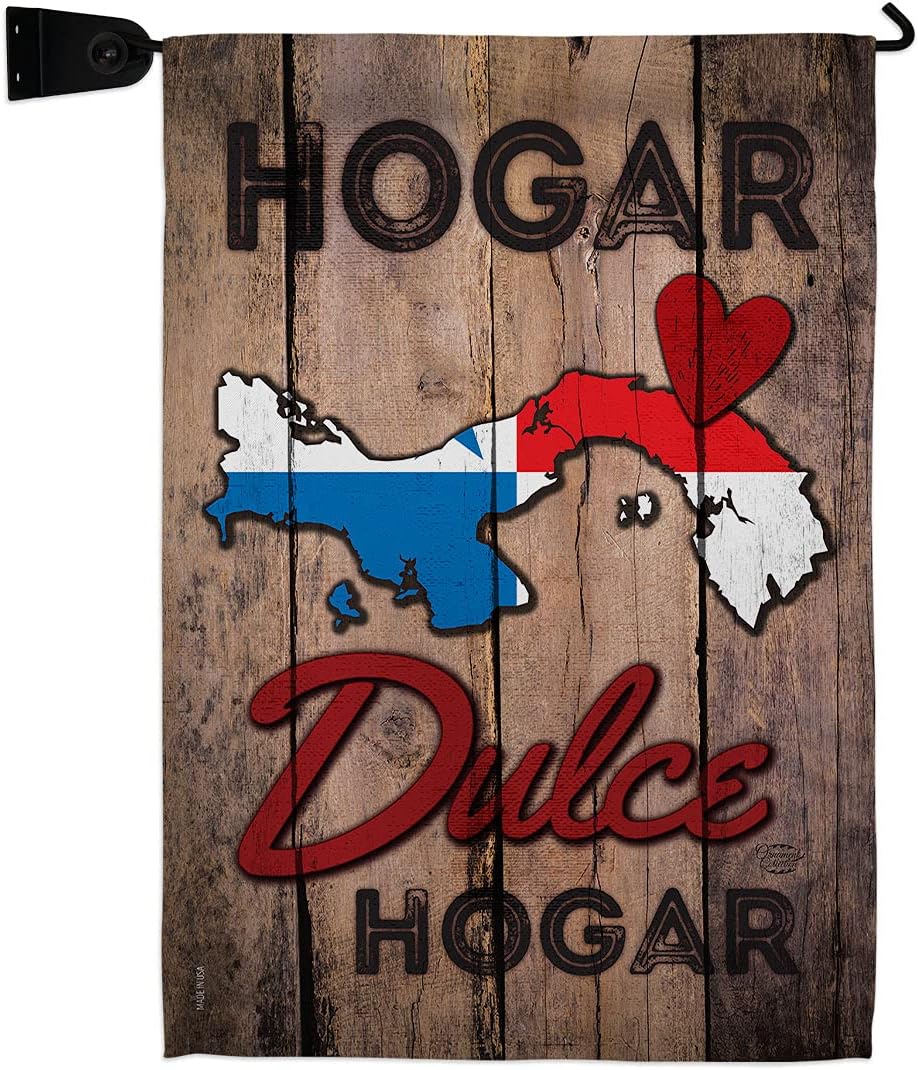 Country Panama Hogar Dulce Garden Flag Set Wall Holder Regional Nationality Nation International World Particular Area Small Decorative Gift Yard House Banner Made In USA 13 X 18.5