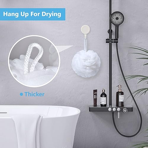 Miniatura 5 de VANZAVANZU Esponja de ducha grande de 2.82 oz de esponja de baño para hombres y mujeres, juego de 4 unidades (blanco)