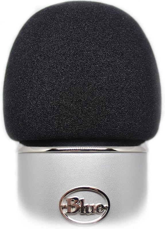 Foam Windscreen for Blue Yeti Microphone - Pop Filter Cover made from Quality Sponge Material that Filters Unwanted Recording and Background Noises - Black Color