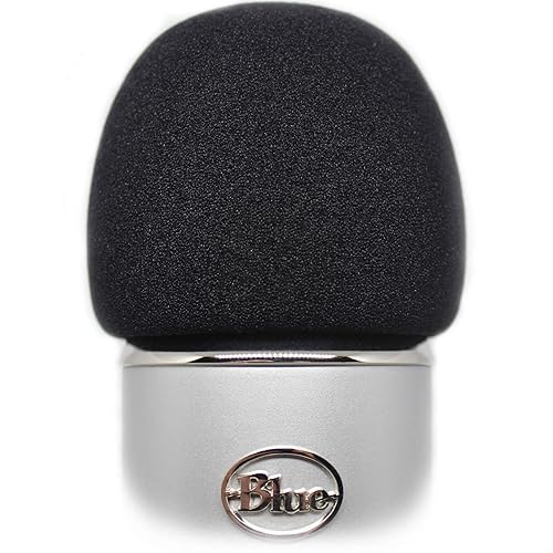 Foam Windscreen for Blue Yeti Microphone - Pop Filter Cover made from Quality Sponge Material that Filters Unwanted Recording and Background Noises - Black Color - Black