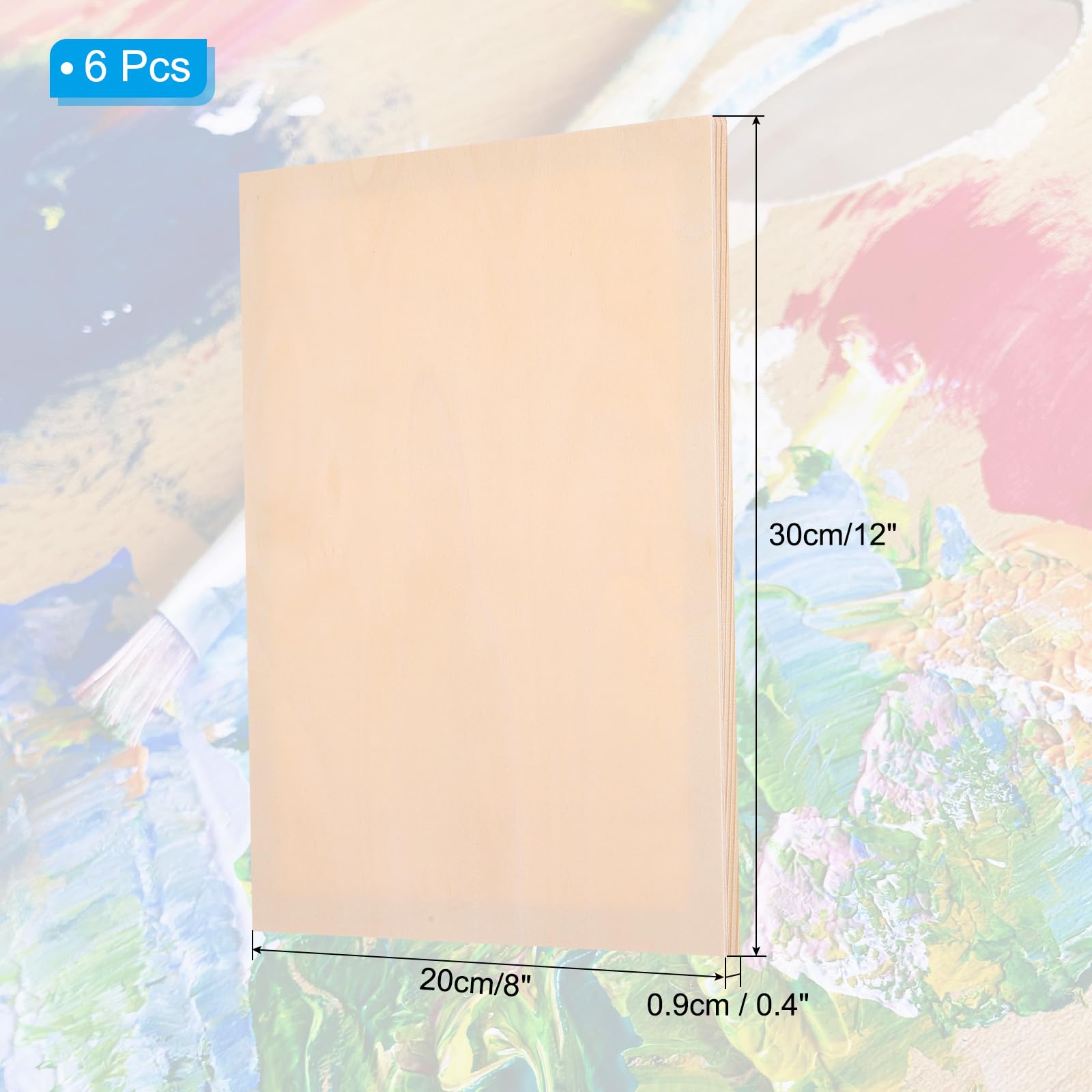 PATIKIL 12 x 8 Inch Wood Panel Board - Image 2
