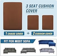 Vista 22 de H.VERSAILTEX 2025 New Sectional Couch Covers 8 Pieces Stretch Sofa Covers for Sectional Sofa Set Separate L Shaped Couch Cover for Both Left/Right