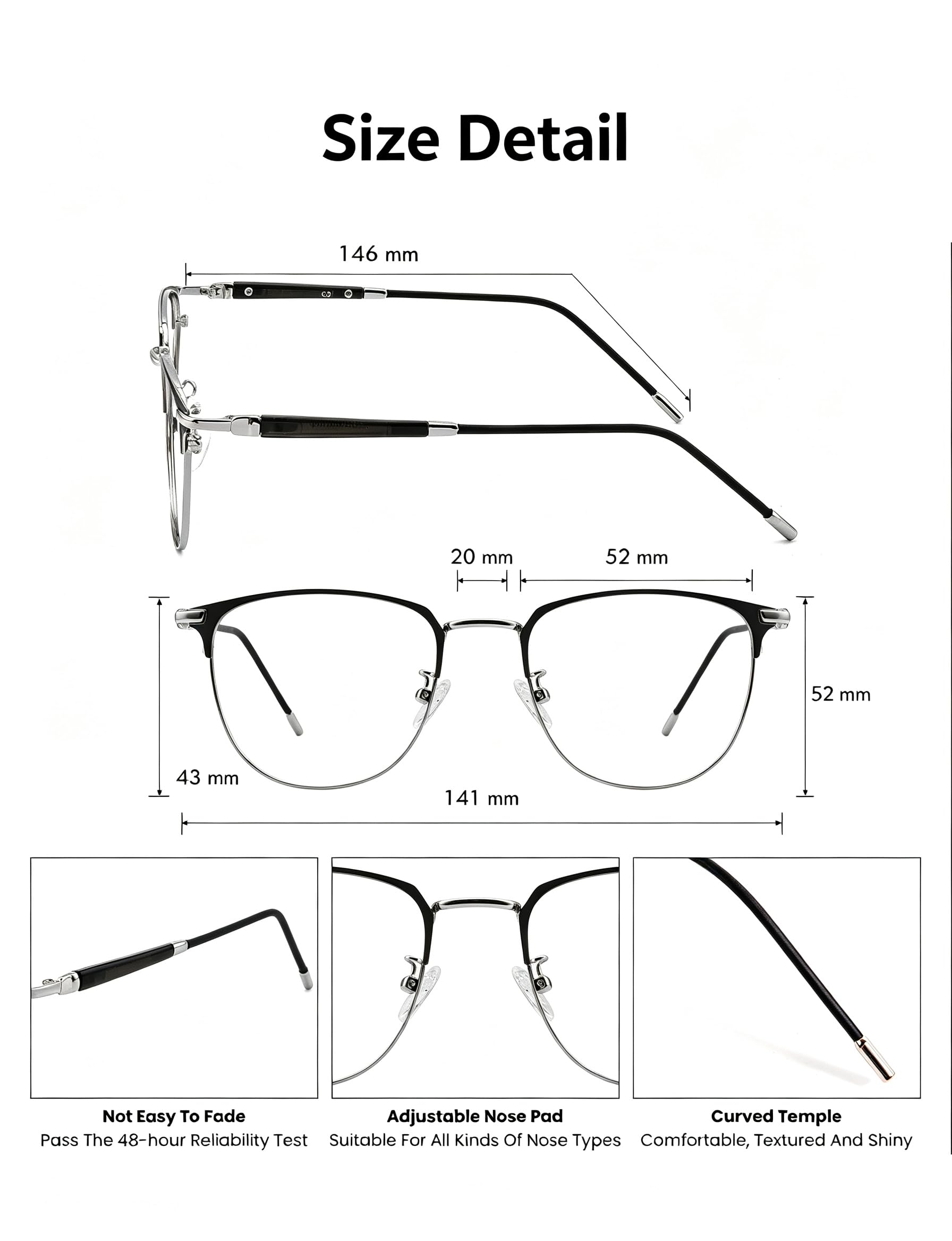 GUDVUE Gafas de luz azul de metal para ordenador, juegos, TV, teléfonos para mujeres/hombres/antirreflejos/UV400/fatiga ocular