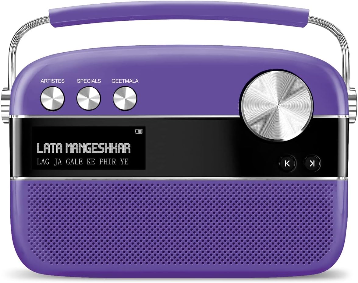 Saregama Carvaan Premium (Pop Color Range) Hindi - Portable Music Player with 5000 Preloaded Songs, FM/BT/AUX (Orchid Purple)