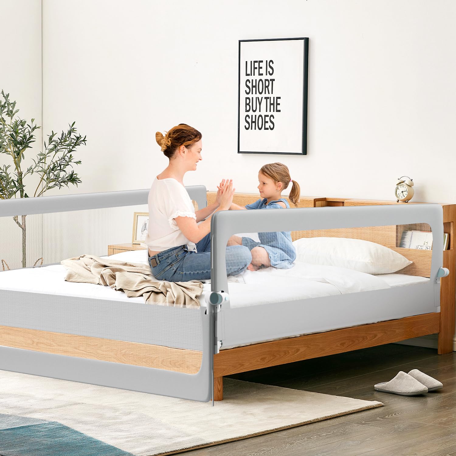 Ikodm Cama con somier de 200 cm x 1 + 180 cm x 1 cm, altura regulable de 72 a 86 cm, plegable a 180 grados, red aireada, fácil montaje, color gris