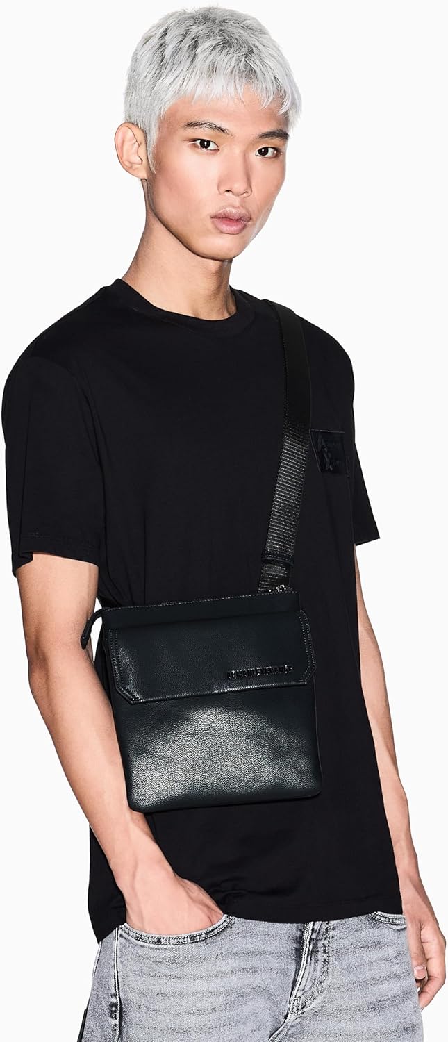 Armani Exchange Men's Jacques Flat Crossbody, Black, One Size - Image 2