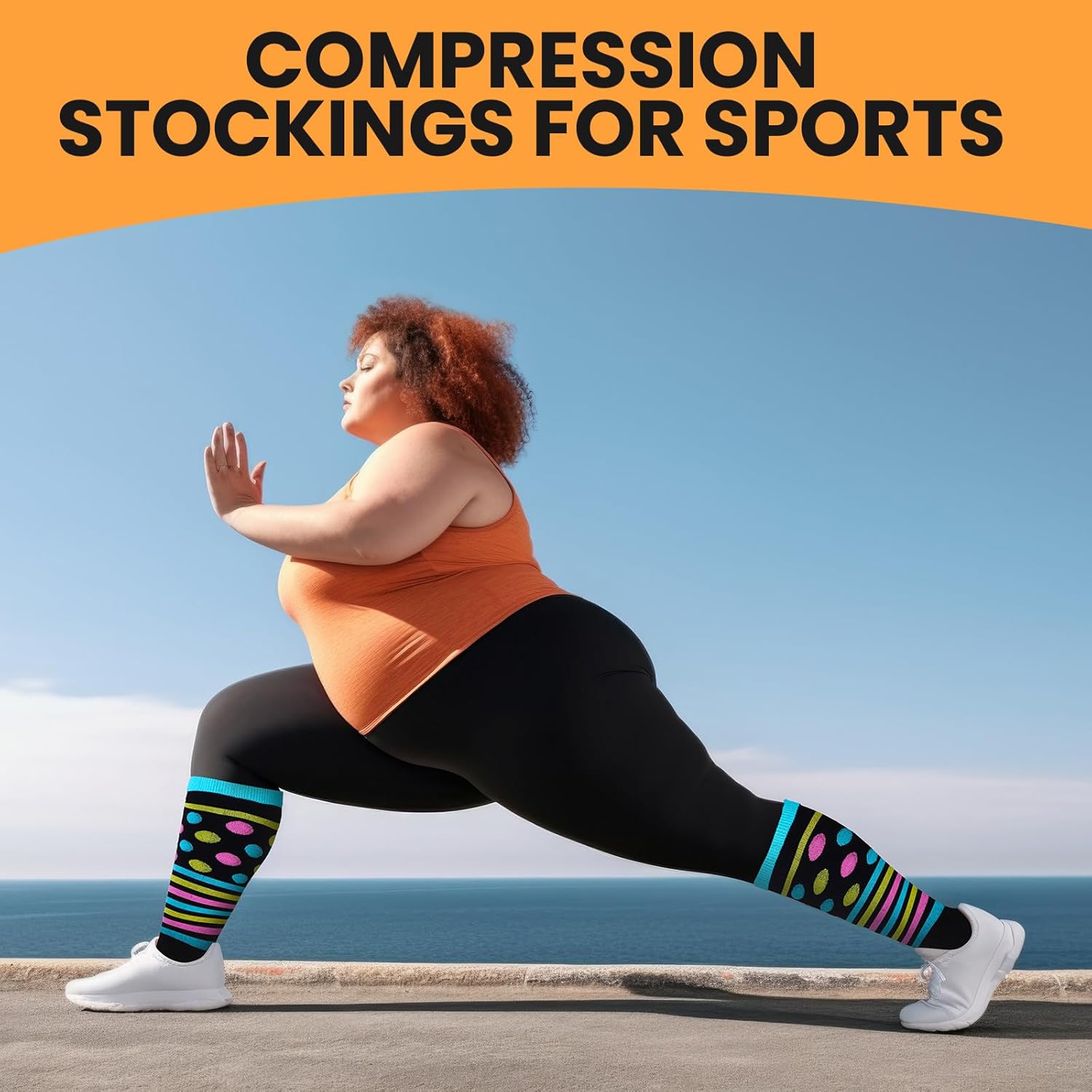 8 Pairs Plus Size Compression Socks for Women Men 20-30 Mmhg Wide Calf Extra Large Knee Support Socks for Nurse Running Circulation