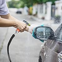 Vista 5 de TEHAUX Manguera de lavadora de alta presión de 160 bar 2320 psi con rosca hembra M22-1.5 manguera de extensión de 26 pies para lavadoras a presión