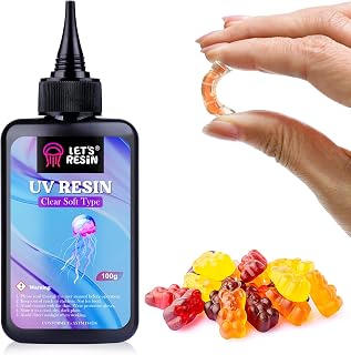 LET'S RESIN UV Resin Soft Type, 100g Elastic&Bendable Crystal Clear Ultraviolet Epoxy Resin, Low Shrinkage UV Resin Kit for Crafts, Jewelry Making, Decoration