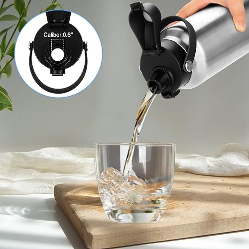 Miniatura 5 de Tapa de boquilla automática para botellas YETI Rambler, se adapta a botellas de 18263664 onzas, tapa de tapa de repuesto con tapa de botón y mango