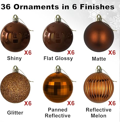 Vista 435 de 18 esferas medianas decorativas navideñas para árbol de Navidad, inastillables, para colgar, color púrpura, 2.5 pulgadas, paquete de 18