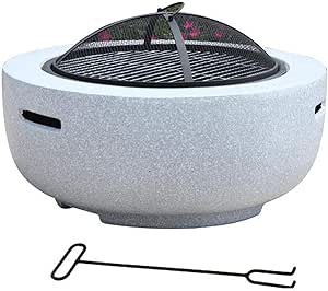 WIQUYBML Barbacoa para Fiestas al Aire Libre Barbacoa al Aire Libre para Acampar fogataMesa con Barbacoa, Longitud 75 cm, Barra Oblicua; Base de Piedra Artificial de Magnesia (Tres en uno para Fiesta