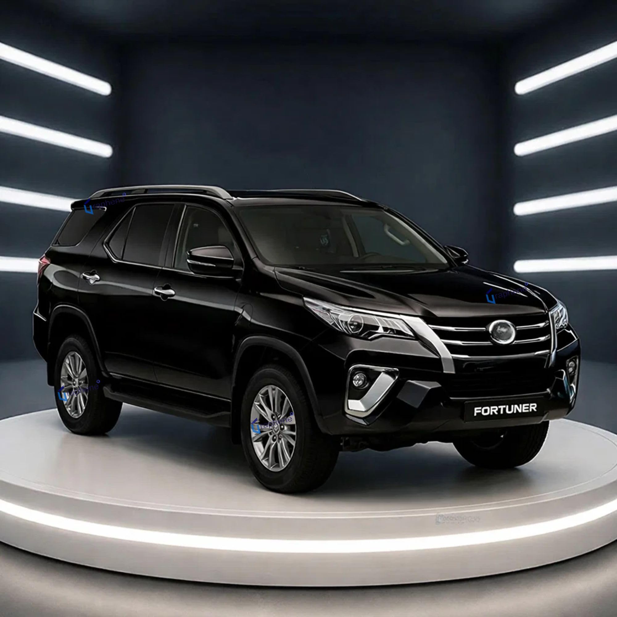 GRAPHENE 1:32 Scale Fortuner Die-Cast Pull Back Car Sturdy Metal Miniature Model Toy Vehicle for Kids Realistic Design with Smooth Action Premium Collectible Fortuner Toy Car (Black)-image-9