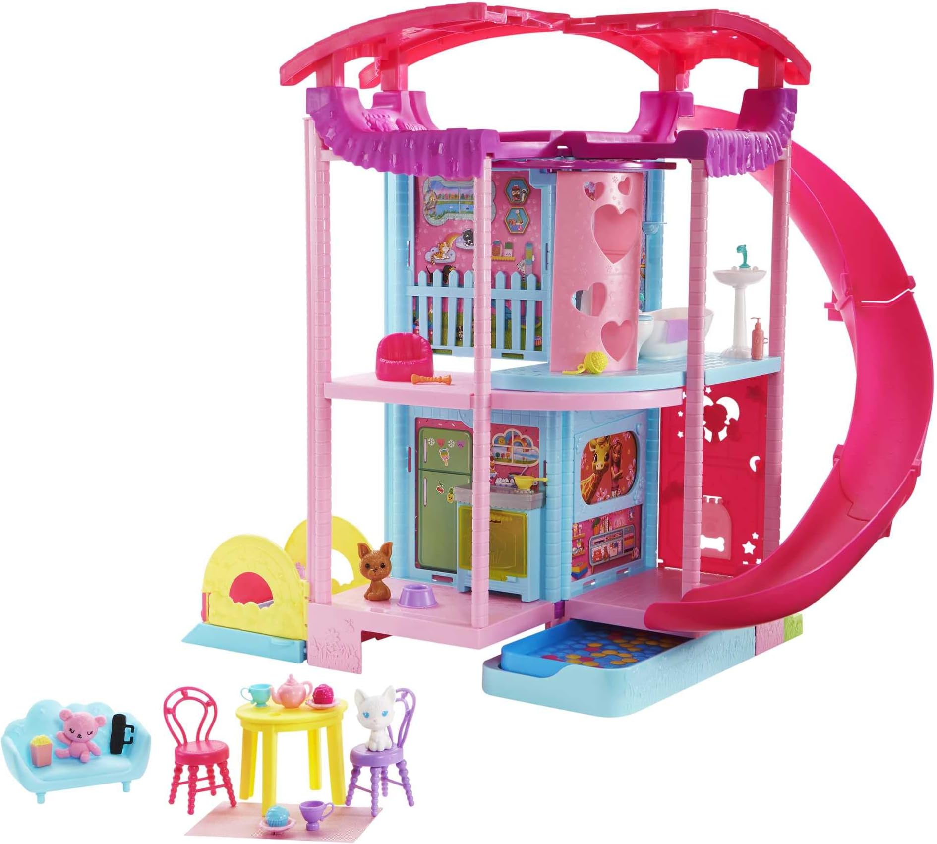 Doll House | Chelsea Playhouse with 2 Pets, Furniture and Accessories | Elevator, Pool, Slide, Ball Pit and More | Kids Toys and Gifts