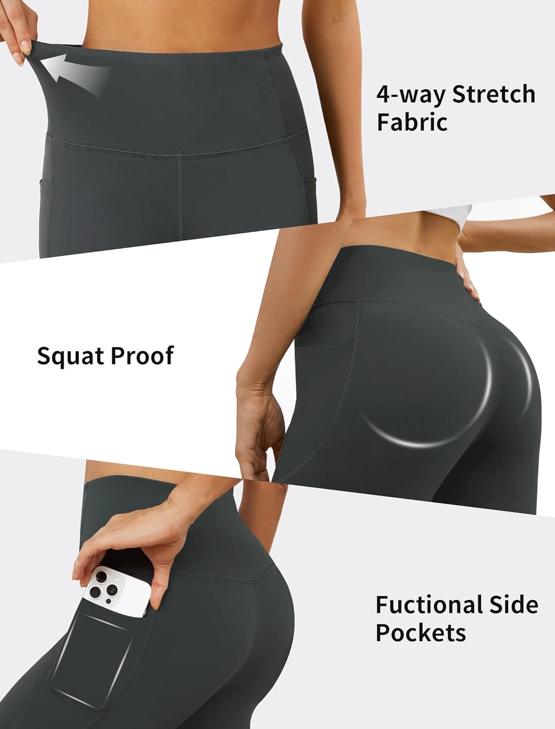 Yoga Leggings for Women with Pockets High Waisted Tummy Control Yoga Pants Soft Buttery Workout Leggings Gym - Image 4