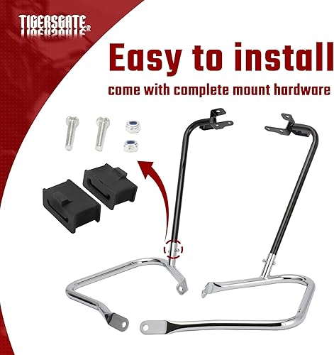 Miniatura 7 de Kit completo de protectores de alforja trasera cromada para Harley Touring Street Road Glide Electra Glide Road King 2014 y posterior