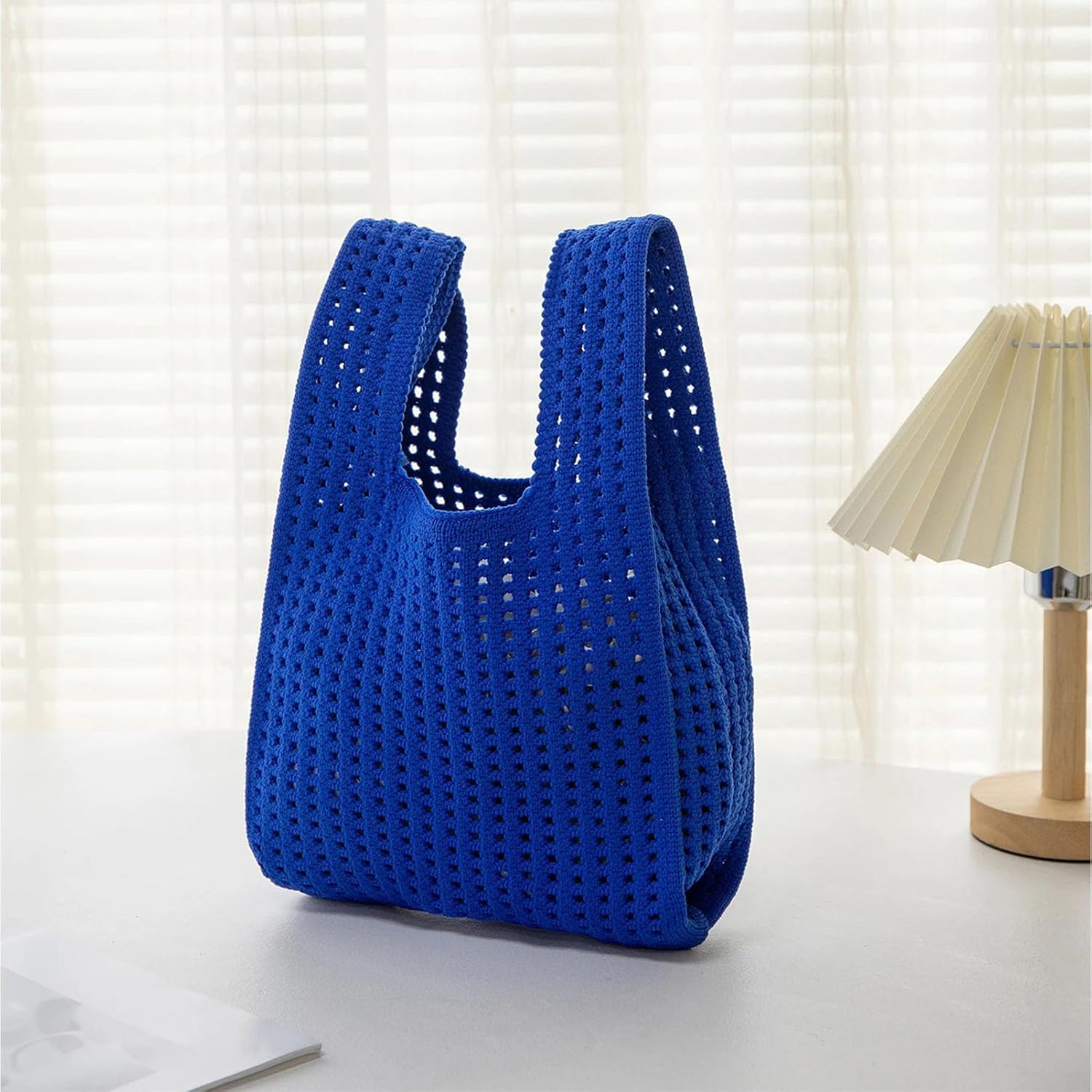 Women's Wrist Knot Bag Small Knitted Tote Bag image 5