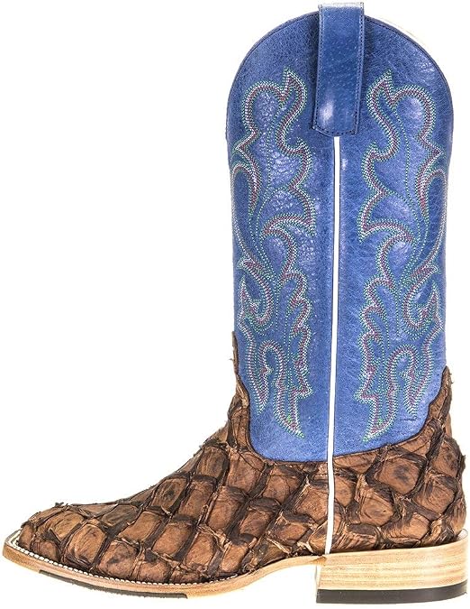 HORSE POWER Pirarucu Cowboy Boots HP8007 - Men's Chocolate Solid Cowboy Boots - Size 13