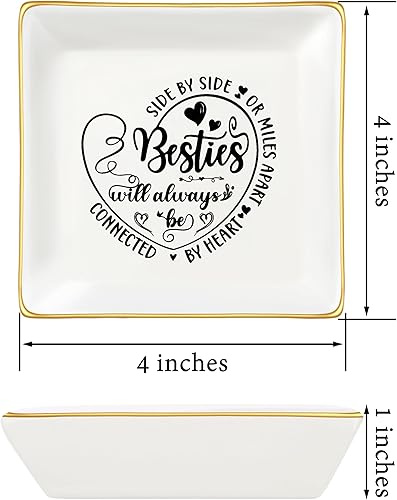 Miniatura 4 de JoycuFF Bandeja decorativa de cerámica para mejores amigos, mejor amiga, regalo único para hermana del alma, mejor amiga, idea de regalo de