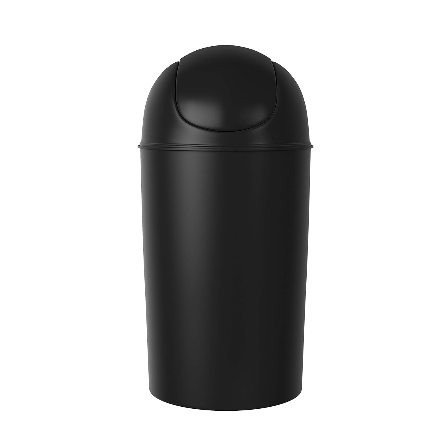 Umbra Grand Swing Top Garbage Large Capacity 10 Gallon Kitchen Trash Can with Lid, Indoor/Outdoor Use, Black