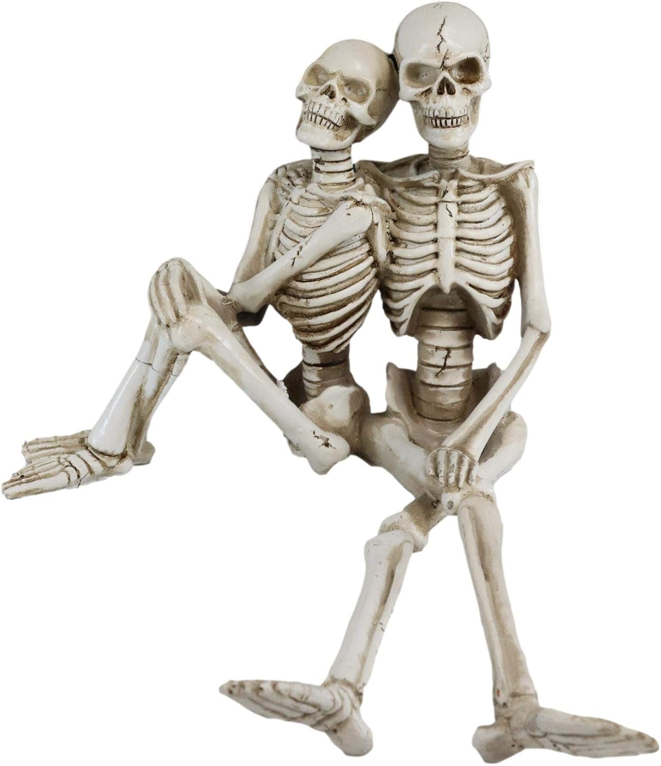 Ebros Day of The Dead Love Never Dies Skeleton Lovers Couple Sitting Casually Shelf Sitters Ledge Edge Decorative Figurine Dias De Los Muertos Romantic Getaway Lovers Skeletons Halloween Sculpture