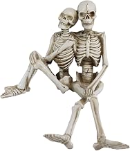Ebros Day of The Dead Love Never Dies Skeleton Lovers Couple Sitting Casually Shelf Sitters Ledge Edge Decorative Figurine Dias De Los Muertos Romantic Getaway Lovers Skeletons Halloween Sculpture
