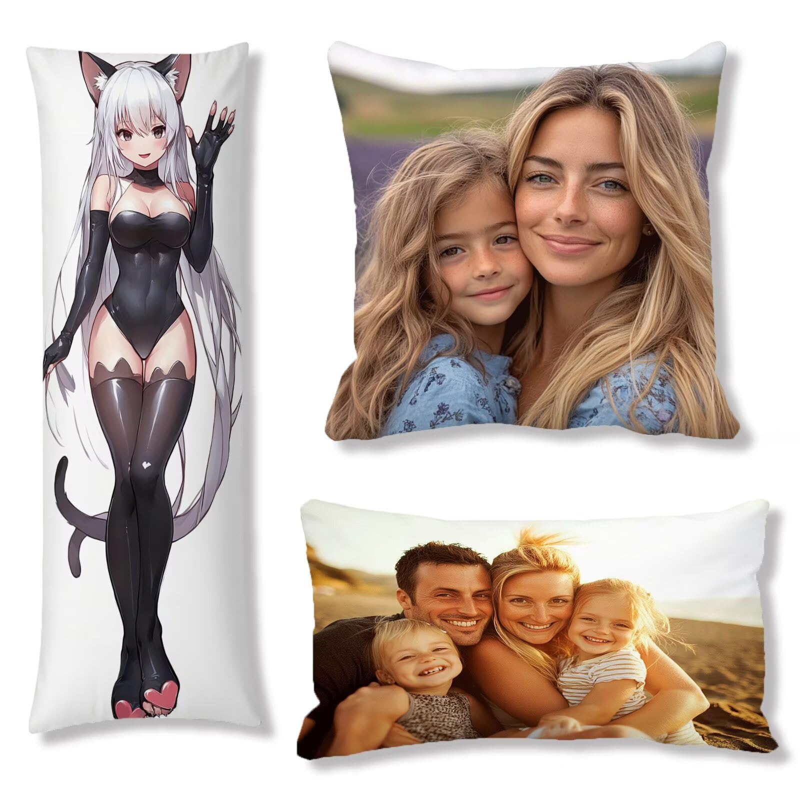 Coussin Personnalisé Photo, Coussin Canape, Taie Oreiller 60x180, Cod7