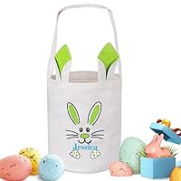 Vista 9 de Cesta de Pascua personalizada para niños, canasta de Pascua de Touber para niños, cesta de conejo de Pascua, regalos de canasta de Pascua