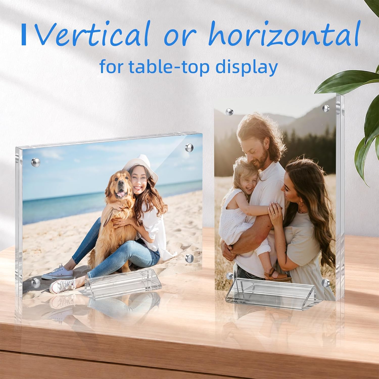 5X7 Acrylic Picture Frame with Stand Clear Magnetic Photo Fridge image 2
