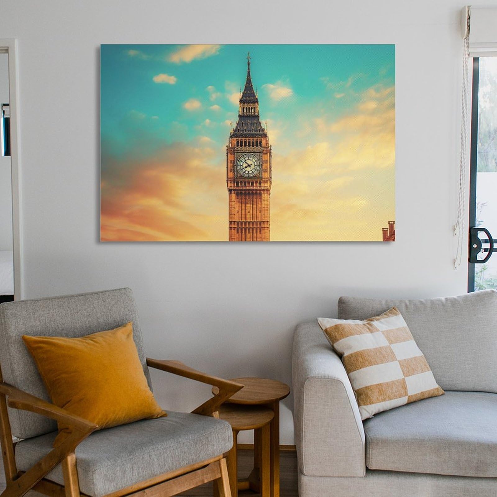 Amazon.co.jp: 絵画 夕暮れのビッグベンインテリア 絵画 魅力的な都市 