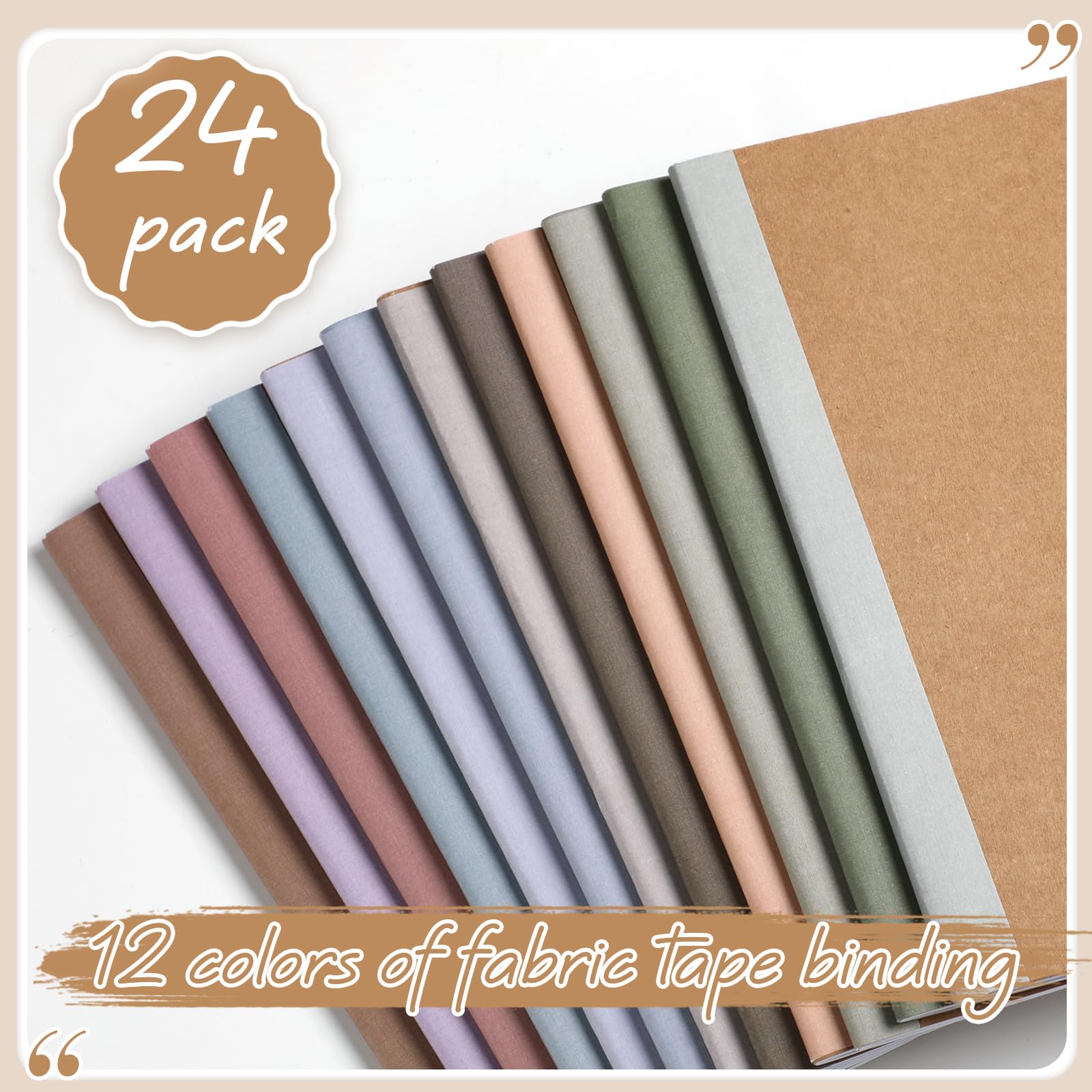 Harloon 24 quaderni formato A5, 20,3 x 14,6 cm, quaderni a righe in carta kraft con dorso arcobaleno, a righe, per scuola, ufficio, casa, bambini, donne, 60 fogli