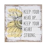 Simply Said, INC Perfect Pallets Petites - Keep Your Head Up. Keep Your Heart Strong - 8 x 8 in Distressed Rustic Wood Sign PET20188