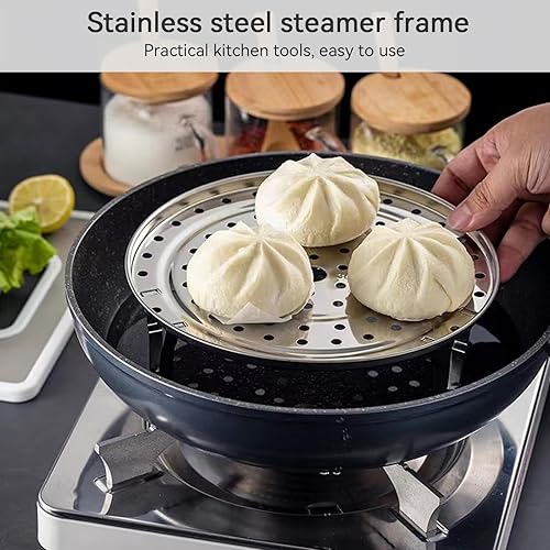 Miniatura 2 de Estante de vapor, bandeja de vapor de acero inoxidable de 10.2 pulgadas con patas extraíbles, olla a presión, bandeja redonda para vaporizadores,