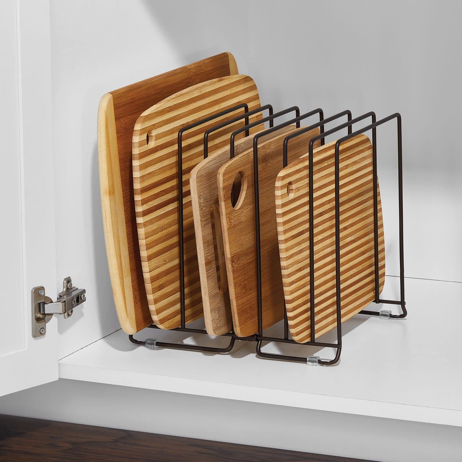mDesign Pratico scolapiatti Cucina – Gocciolatoio Piatti con 8 Scomparti in Metallo – Organizer Cucina Ideale per l'asciugatura di Piatti e pentole – Bronzo