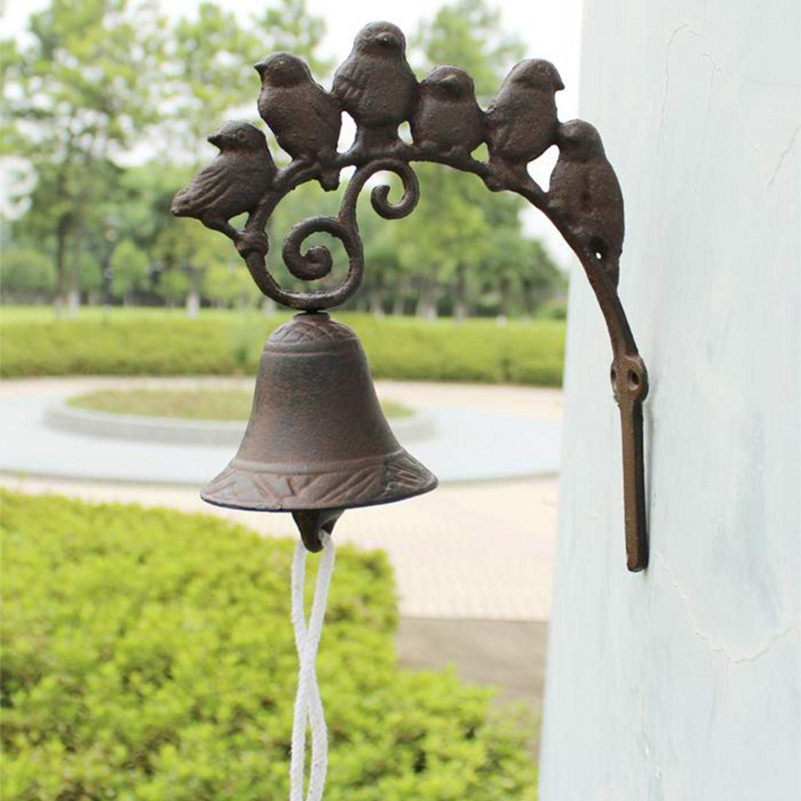 Cast Iron Hanging Doorbell,Rustic Birds Flock Door Chime,Wall Mounted Decoration Doorbell