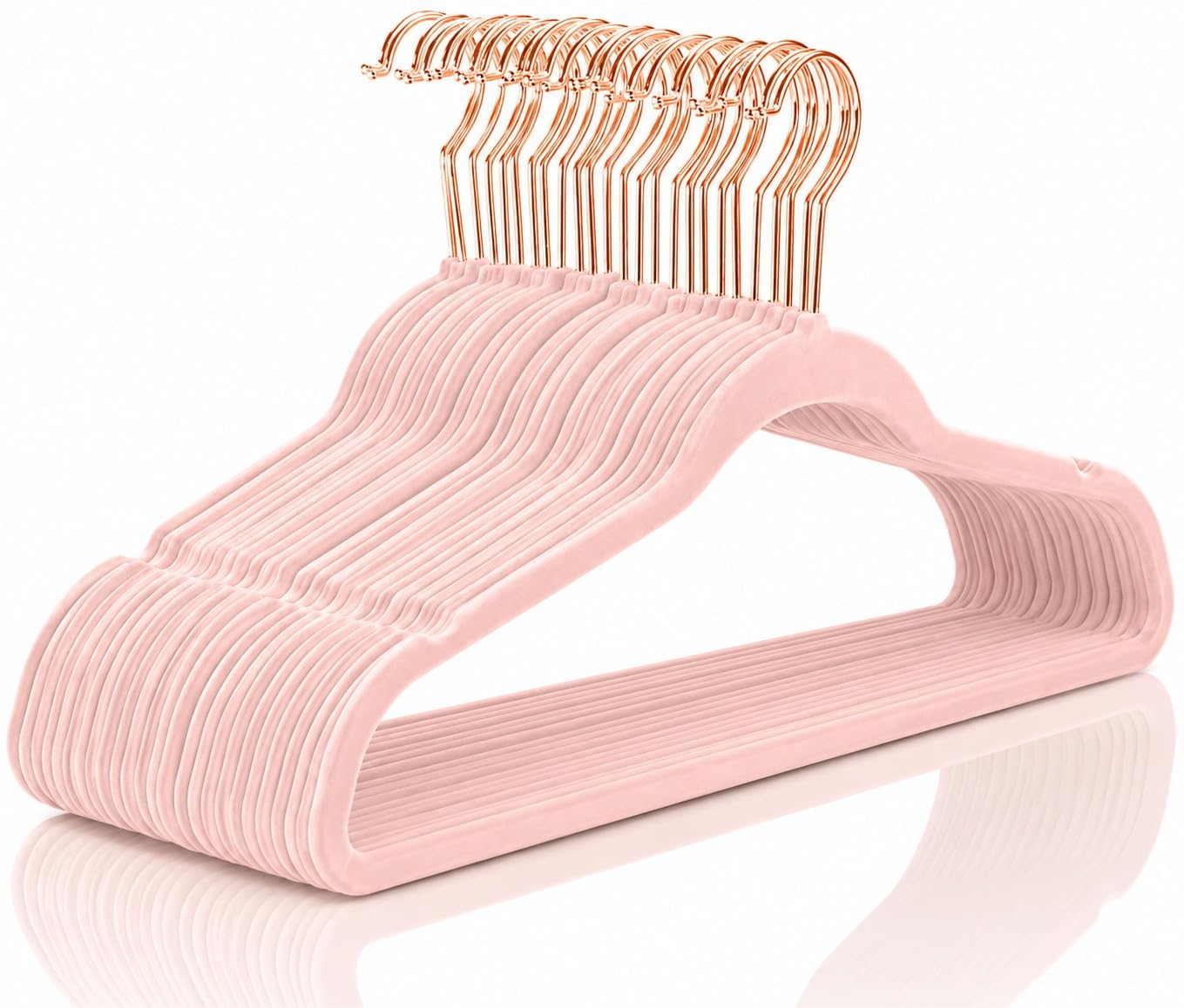 Velvet Hangers Non-Slip Premium Suit Hangers Ultra Thin Space Saving 360° Swivel Hook Clothes Hangers Velvet for Suits,Coats,Jackets,Pants,Dress (5, Pink)-image-5