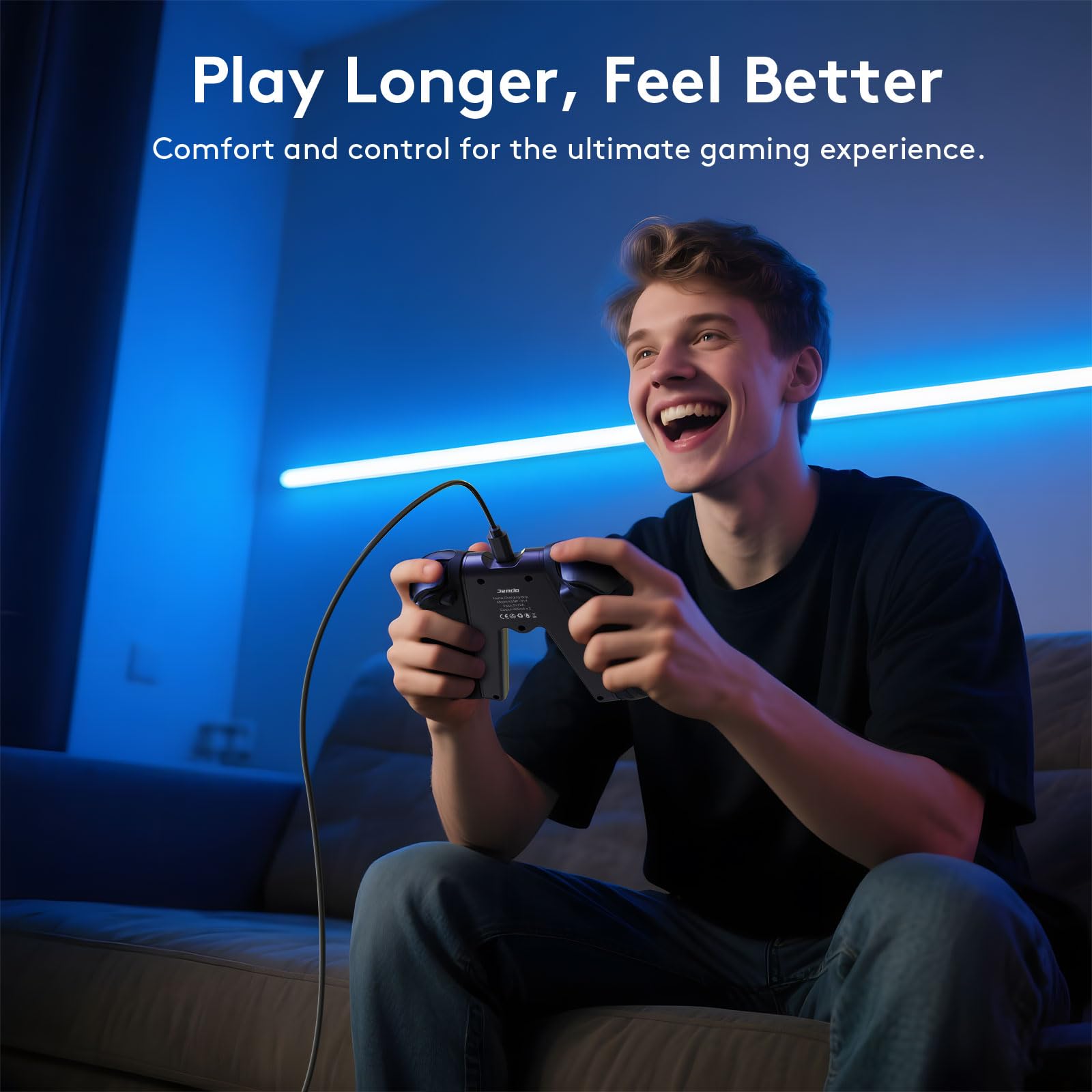 JEMDO Magnetische Joy Con 2 Aufladehalterung mit 2 Grip Case kompatibel mit Nintendo Switch 2, Ergonomische Controller Halterung mit Ladegerät, LED-Anzeige, USB-C Kabel Reisegeeignet, Schwarz