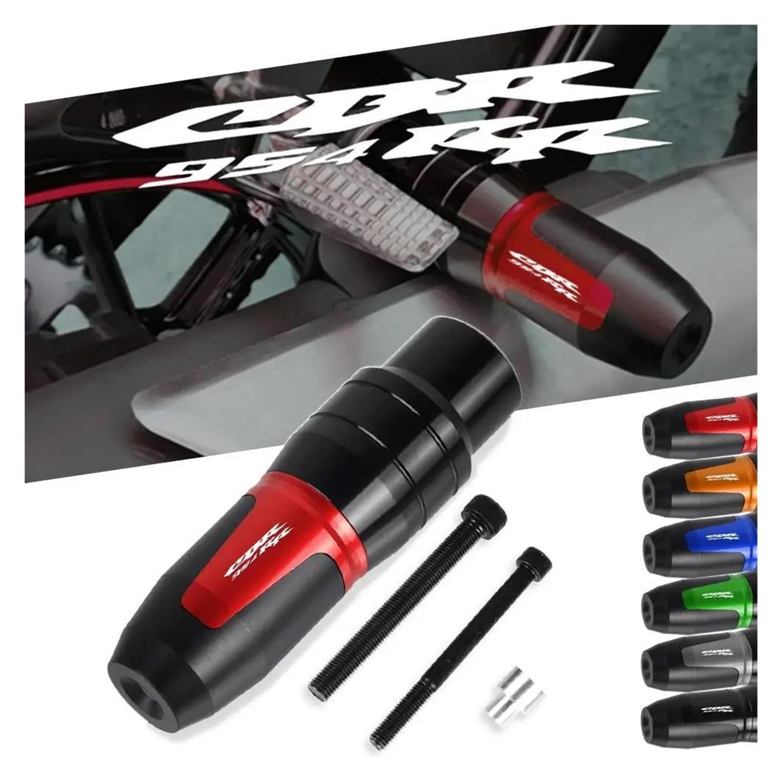 Protettore in caso di caduta Accessori Moto Protezione Dalla Caduta Slider Di Scarico Del Telaio Anti Crash Pad Protector Per Honda CBR954RR 02-21 Protettore in caso di caduta(B Black)