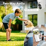 Caméras de sécurité Outdoor sans fil WiFi, Caméras de sécurité extérieures avec système de sécurité à domicile, surveillance caméra vidéo avec PTZ, PIR Capteur, 2K HD Vision de la nuit couleur, 2-Way Parle, IP66 imperméable