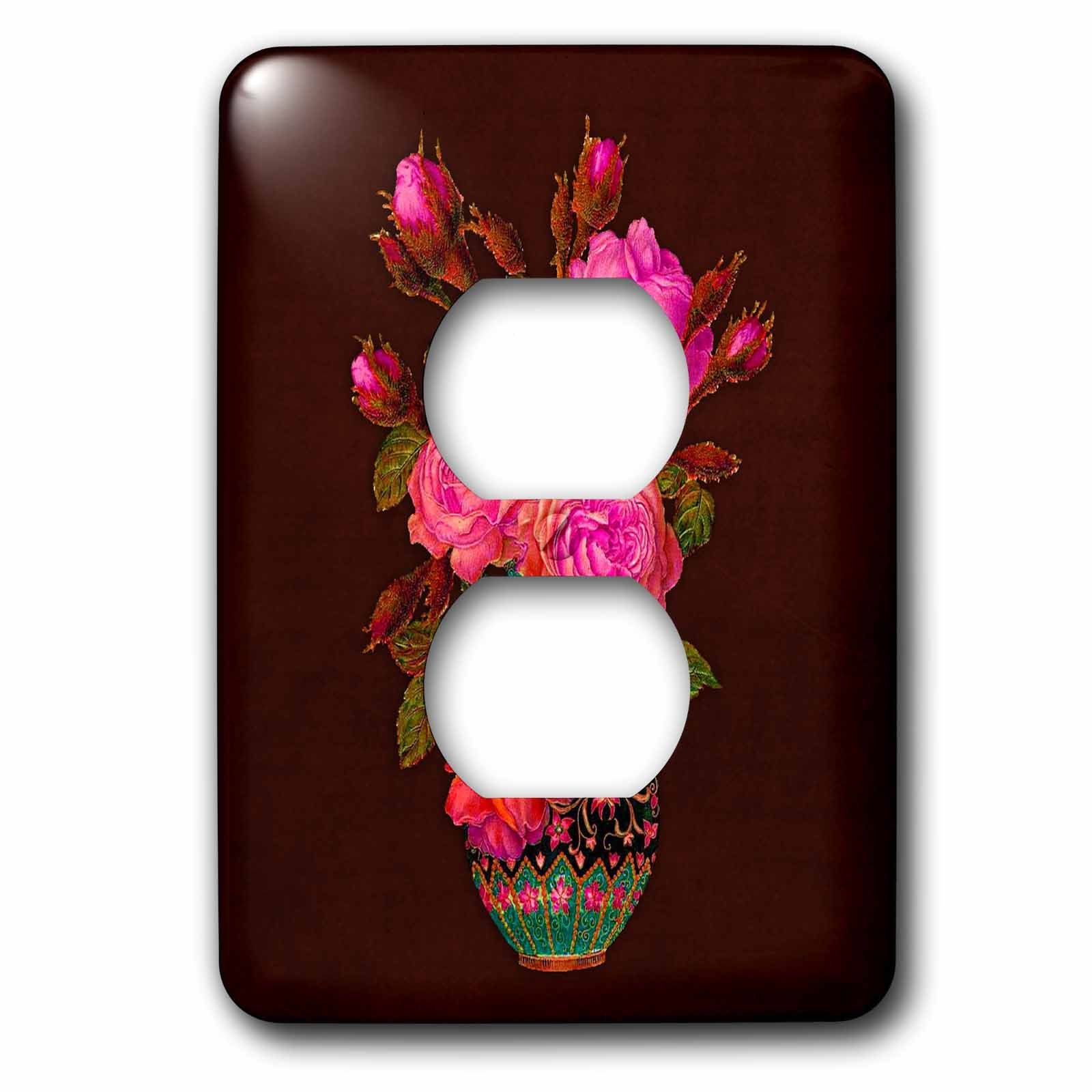 Bouquet de roses vase vintage 3dRose LSP_54002_6 interrupteur décoratif