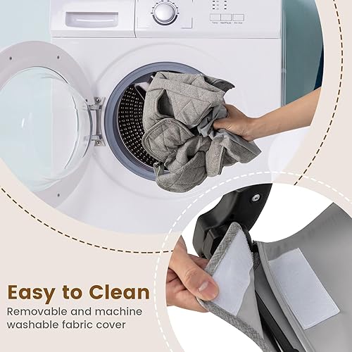 Miniatura 5 de HONEY JOY Gorila para bebé, asiento estacionario plegable portátil para recién nacido con vibraciones, barra de juguetes extraíble, arnés de