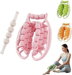 Leg Massage Roller, Cellulite Roller Muscle Relaxer Circular Thighs Clamps Leg Massage with Converging & Diverging Roller Technology, Skin Firming for Full Body/Neck/Shoulder(29 Rounds Pink)