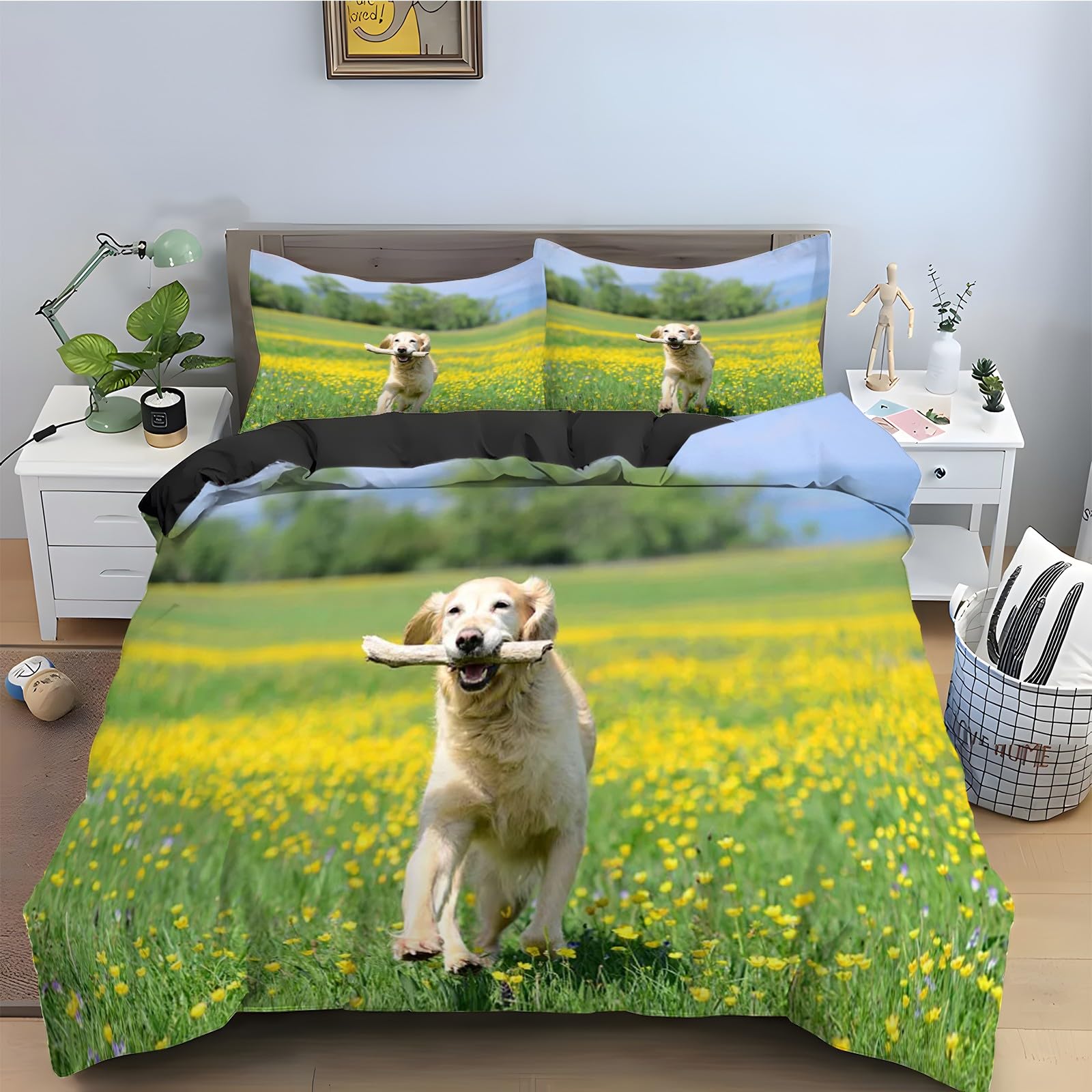 Housse de couette 200x200 Labrador avec fermeture éclair pour lit double